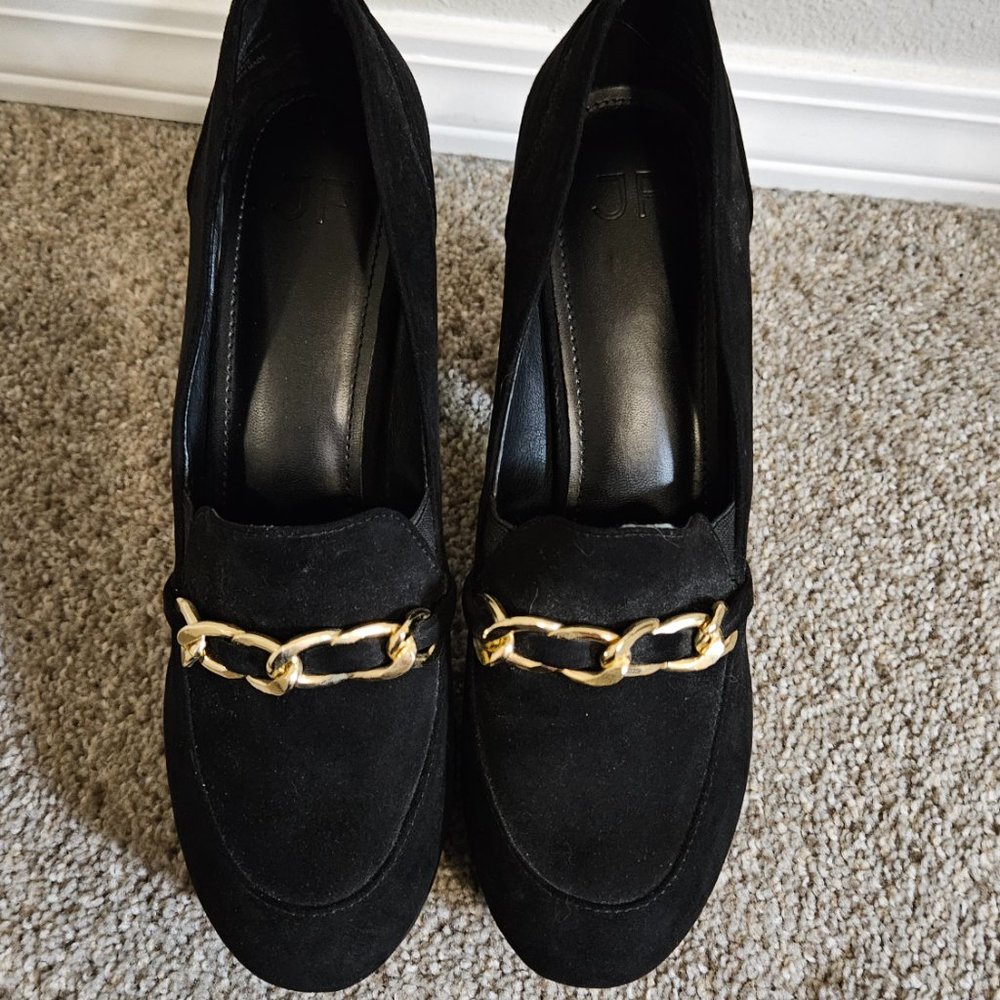 JUSTFAB  Adele Chain Detail Platform Pump